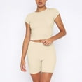 thumbnail image 6 of Njoeus Women 2 Piece Tracksuit Outfits Casual Bodycon Set Short Sleeve Tops and Biker Shorts Women Jogger Workout Sport Sets, 6 of 8