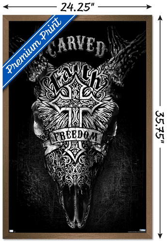 Jim Baldwin - Carved Faith Skull Wall Poster, 22.375" x 34" Framed