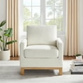 thumbnail image 3 of VANOMi Large Accent Chair, Modern Reading Chair, Bedroom Single Sofa Chair with Wood Legs, Upholstered Comfy Armchair for Living Room Office, White Boucle, 3 of 7