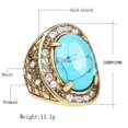 thumbnail image 4 of Anillo De Diamantes De Imitación Azul Turquesa Tallado Anillos De Fiesta Nupciales Unisex 18mm Sunnimix Anillo del Rhinestone de la turquesa, 4 of 7