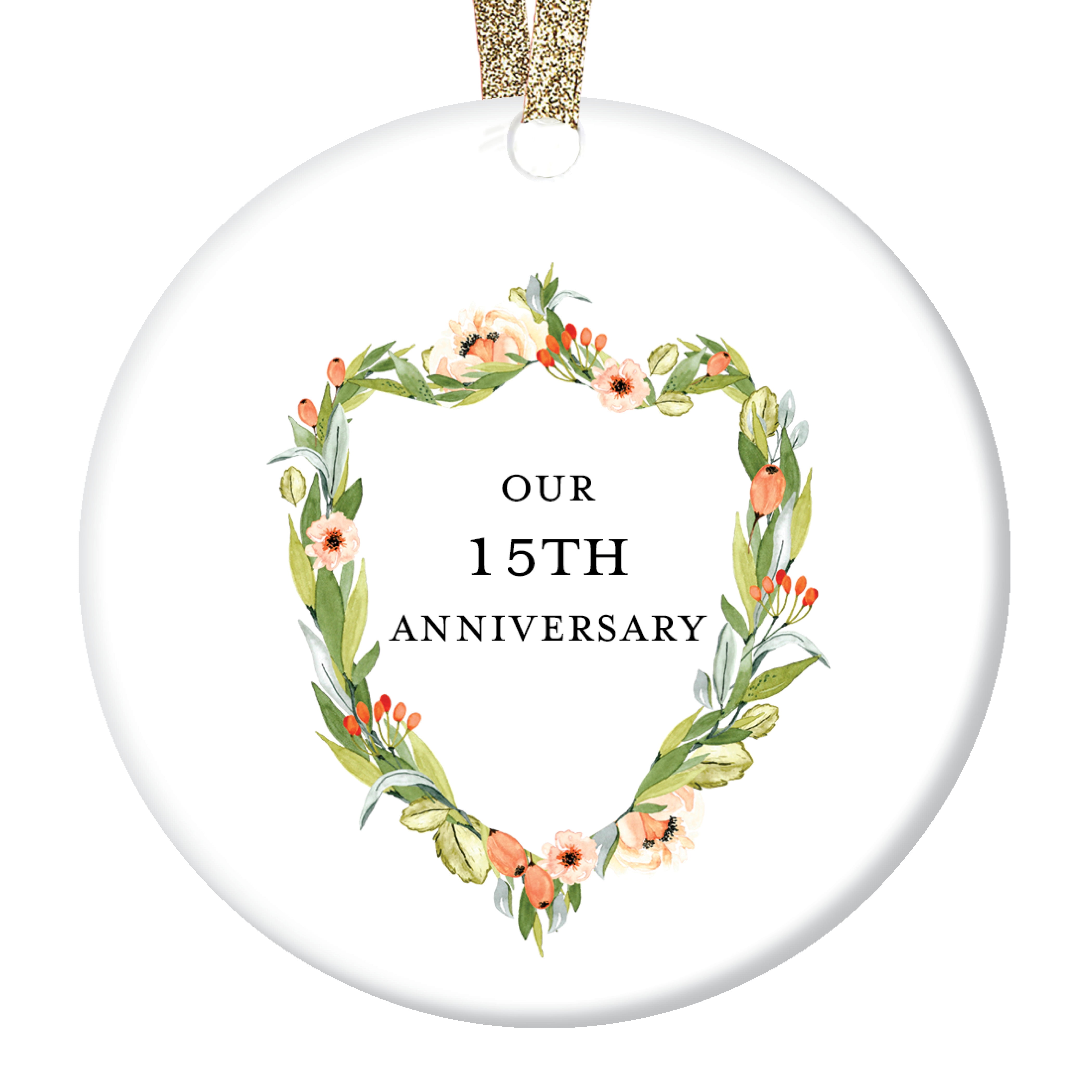 15th Anniversary Gifts, Fifteenth Christmas Ornament, 15 Years Together ...