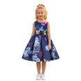 thumbnail image 3 of Princess Dress Girls Bow Design Floral Party Dress (Dark Blue), 3 of 3