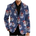 thumbnail image 4 of oelaio Mens Christmas Corduroy Blazer Jacket Xmas Print Sport Coat Slim Fit Business Office Blazers with Pockets Purple XXXXL, 4 of 8