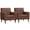 Brown, variant on Gymax 2PCS Mid Century Modern Accent Chair w/Button Tufted Decoration Rivets Home Brown