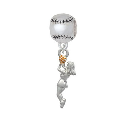 Basketball Player Girl - Softball Charm Bead