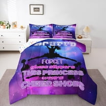 Homewish Cheer Team 3-Piece Full Size Comforter Sets For Teens,Girly Dreamy Dance Bedding Comforter Set,Sport Gymnastics Lightweight Bedding Sets,Luxury Bedroom Decor,Reversible