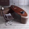 thumbnail image 2 of Executive European Office Desk Luxury Floor Standing Organizers Computer Desks L Shaped Monitor Mesa Escritorio Modern Furniture My Lux Decor Round, 2 of 6