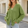 thumbnail image 2 of Meichang Oversized Cardigan Sweaters for Women Open Front Long Sleeve Chunky Cardigan Knit Sweater Fall Winter Soft Button Down Cardigans Green L, 2 of 9