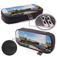thumbnail image 4 of Lsque Lighthouse Printed Big Capacity PU Leather Pencil Case Large Pencil Pouch Stationery Pen Bag Pencil Holder for Teen, 4 of 6