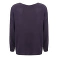 thumbnail image 5 of Womens Long Sleeve V Neck Sweaters Pullover Knit Loose Fit Women's Purple Sweater Warm Womens Christmas Clothes, 5 of 6