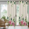 thumbnail image 5 of Outdoor Curtains for Patio Waterproof, Spring Pink Roses Outdoor Privacy Panels Grommet, Pastoral Eucalyptus Leaves Rustic Burlap Blackout Outside Curtains for Porch/Cabana 54"x84", 1 Panel, 5 of 8