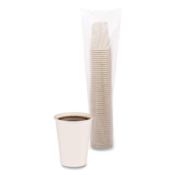 Boardwalk BWKWHT12HCUP 12 oz. Paper Hot Cups - White (50 Cups/Sleeve, 20 Sleeves/Carton)