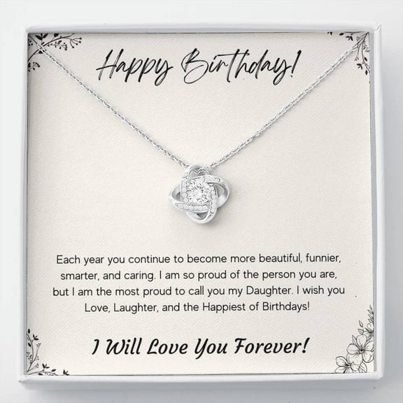 Happy Birthday Gift for Daughter, Present for Her, Gifts Love Knot Necklace
