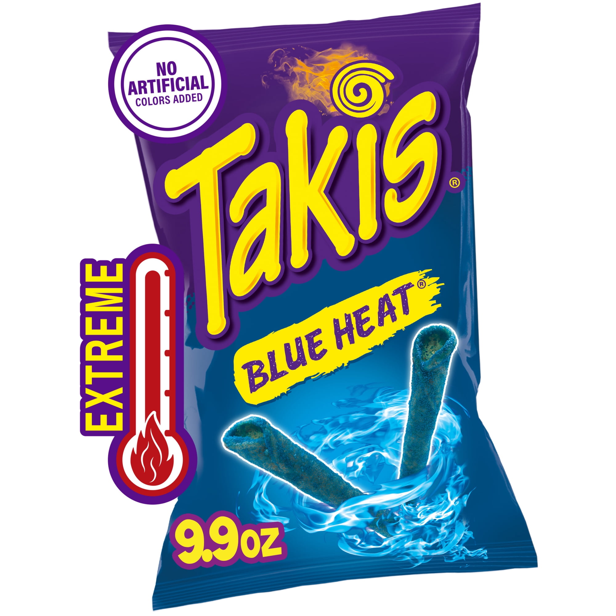 Takis Blue Heat 9.9 oz Sharing Size Bag, Hot Chili Pepper Rolled Tortilla Chips