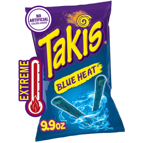 Takis Blue Heat 9.9 oz Sharing Size Bag, Hot Chili Pepper Rolled Tortilla Chips