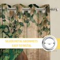 thumbnail image 6 of Sage Green Black Women Kitchen Curtains Window Panels, Spring Eucalyptus Brown Wooden Insulated Window Treatment Curtain, Grommet Curtains for Bedroom/Living Room/Bathroom, 2 Piece 42"Wx45"L, 6 of 8