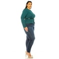 thumbnail image 5 of Women's Plus Size Collarless Button Down Jacket with Belt Accent, 5 of 7