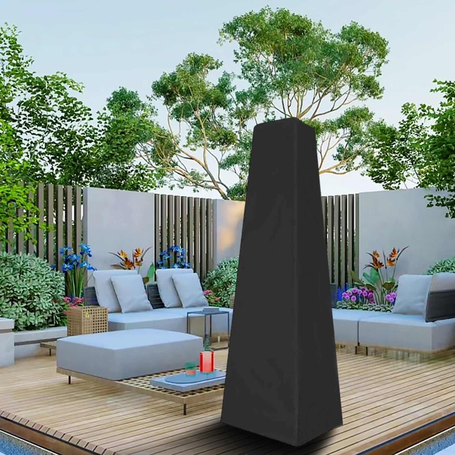 OPTUTUS Patio Heater Cover, Heavy-Duty Waterproof Black 24" x 24" x 87", Fits Most Outdoor Heaters