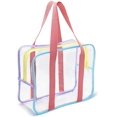 thumbnail image 1 of Bolsa de maquillaje transparente, bolsa de aseo, organizador de maquillaje de viaje, bolsa gruesa de PVC con cremallera Feliz Sencillez, 1 of 5