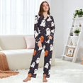 thumbnail image 6 of FORMRS Womens Pajama Set Long Sleeve Top and Pants with Pockets Soft Comfy Lounge Sleepwear, Sizes S-2XL, White Halloween Ghosts, 6 of 7