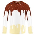 thumbnail image 3 of TGPMGRZ Ice Cream Swim Shirts for Boys Long Sleeve Rash Guard UPF 50+ Swimwear Tops Summer Beach Brown 7-8 Years, 3 of 5