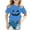 1#Blue, variant on Kiijoy Toddler Girls Halloween Pumpkin Tee Kids Short Sleeve Casual T-Shirt, Sizes 2-3