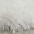 thumbnail image 3 of SAFAVIEH Arctic Giselle Solid Polyester Shag Area Rug, Ivory, 4' x 6' Scalloped, 3 of 7