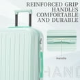 thumbnail image 4 of 3 pcs/set in ABS 360° Spinner Wheel Luggage, Carry on Suitcase, with Cup Holder & USB Port (Mint Green), 4 of 11