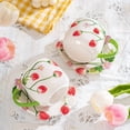 thumbnail image 2 of Taza de café de cerámica - Pintada a mano - Taza de desayuno bajo vidriado - Taza de agua y juego de porcelana de diseño, 2 of 5
