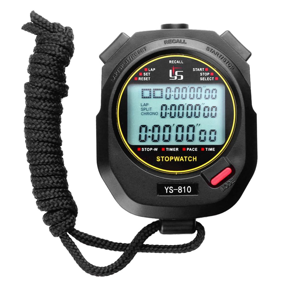 July Memor Digital Stopwatch Chronograph Sports Timer Stop Watch (Black