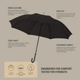 thumbnail image 4 of Knirps T.760 Automatic Long Stick Rain Umbrella in Black – Lightweight Cane Umbrella, 41in Canopy, Fiberglass Ribs & Steel Shaft, OEKO-TEX Fabric, Lacquered Round Handle, Wind-Tunnel Tested, 4 of 7