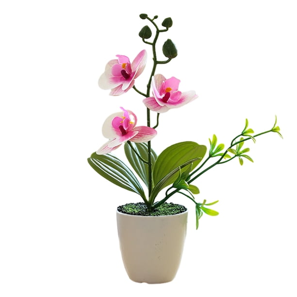 Matsuzay Flores artificiales en maceta, elegante, duradera, duradera, para interiores o exteriores, nueva flor de simulación Flores artificiales B