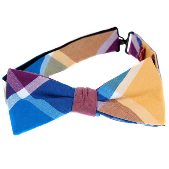 BuyYourTies - PBTZ-33 Mens Aficionado Pre-Tied Bow Tie Blue Tan Cream