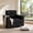Black, variant on MOONMISS 360° Swivel Accent Chair with Point-Tufted Back & Textured, Upholstery Square Arm Armchair with Metal Pedestal Base, Soft Pillows for Living Room, Bedroom