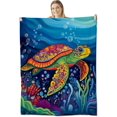thumbnail image 1 of Manta de tortuga marina para mujeres adultas, mantas de franela de tortuga marina, regalos, manta de tortuga marina para sofá cama, sala de estar, suave, cálida y acogedora decoración de tortuga, 1 of 7