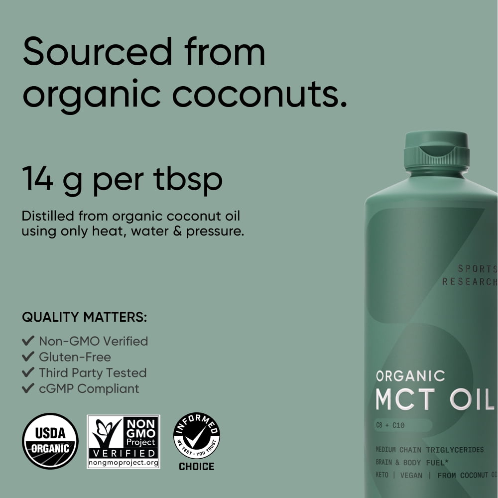 Sports Research MCT Oil, Unflavored, 16 fl oz (473 ml), 1 - City Market