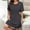 A0494-Gray, variant on QUINDOS Womens Dresses Casual Sundress Short Sleeve Crew Neck Plus Size Dresses Summer Solid Color Mini Above Knee Womens Dresses