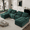 Green, variant on Rophefx Chenille Oversized Cloud Modular Sofa,134" U Shaped Sectional Sofa Couch with Storage Console&USB Port,6 Tufted Deep Seater Couch Set for Living Room,Shining Black