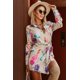 thumbnail image 4 of ABPHQTO Minivestido camisero de mujer con lazo cruzado y estampado floral multicolor, 4 of 5
