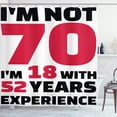 thumbnail image 1 of Ambesonne Saying Shower Curtain, 52 Years Experience, 69"Wx84"L, Dark Coral White, 1 of 3