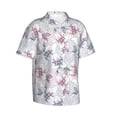 thumbnail image 2 of Uemuo Lilies Flowers Printed Regular Fit Short Sleeve Casual Hawaiian Shirt for Men,Aloha shirt,Tropical shirt,Floral print shirt,Vacation Beach shirt-3X-Large, 2 of 9