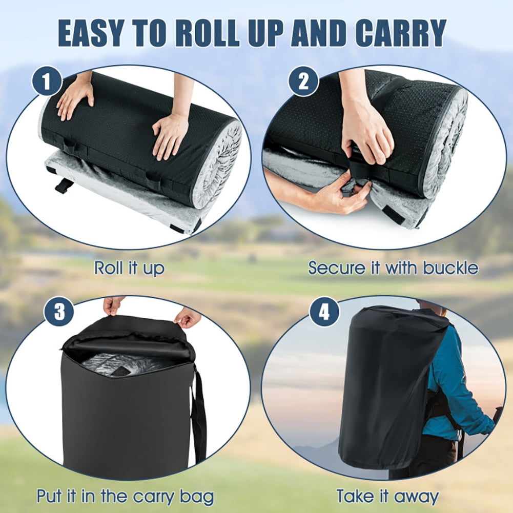 Barara King Camping Mattress,Lightweight Portable Memory Camping Mattress with Carrying Bag-Gray
