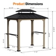 thumbnail image 3 of Modern Shade 6' x 8' Aluminum Grill Gazebo, Galvanized Steel Hardtop with Shelves, Ceiling Hook & Extra-Wide Columns, Wood Grain, 3 of 7