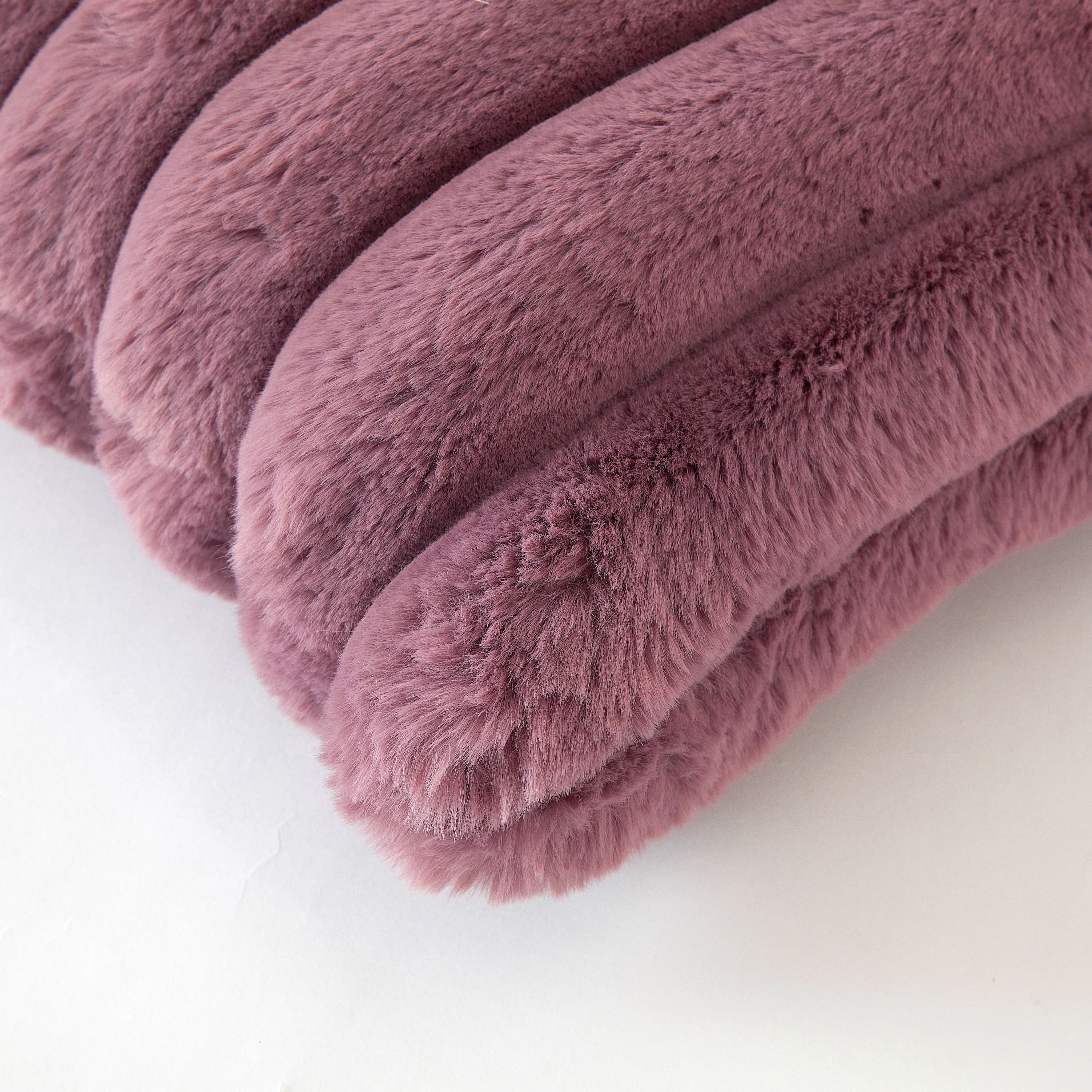 Better Homes & Gardens 22x22 Violet Faux Fur Channel Pillow photo 5
