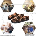 thumbnail image 2 of Men's Cozy Memory Foam Slippers Plaid Clog House Slippers Slip On House Shoes Indoor Outdoor with Non Slip Sole Size 13-14, Brown, 2 of 8