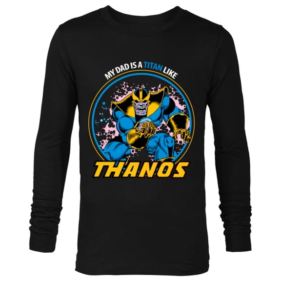 Marvel Father's Day My Dad is a Titan Like Thanos - Long Sleeve T-Shirt for Men - Customized-Black