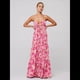 thumbnail image 3 of Vestido de Verano con Estampado Floral para Mujer, con Tirantes Finos, Aberturas y Lazo en la Parte Delantera, Holgado, Estilo Bohemio. Rosa XL, 3 of 5