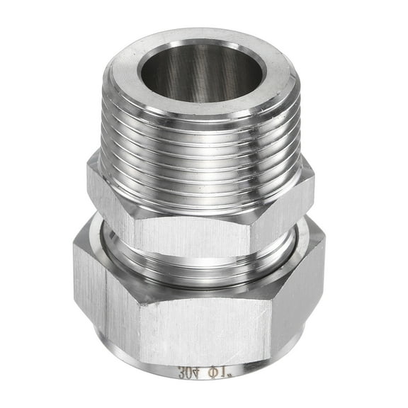 Uxcell Compression Fitting 1" OD x 1" PT Male Stainless Steel Coupler Adapter