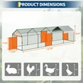 thumbnail image 7 of Metal Chicken Coop with Waterproof and Anti-UV Cover, 160 in x40 in x40 in Large Chicken Run with 4 Doors, Outdoor Hen House for Yard, Walk in Poultry Cage for Rabbit Duck Goose, 7 of 7