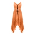 thumbnail image 6 of QUNYINEY Summer Everyday Dresses for Women A Line Sleeveless Long Boho Sundress Casual Loose Fit Drawstring V Neck Pleated Dresses, 6 of 6
